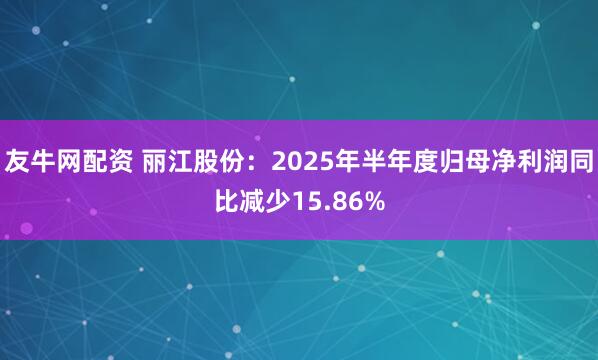 友牛网配资 丽江股份：2025年半年度归母净利润同比减少15.86%