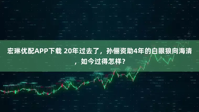 宏琳优配APP下载 20年过去了，孙俪资助4年的白眼狼向海清，如今过得怎样？